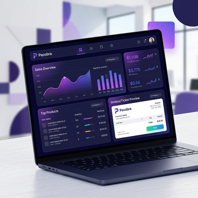 Dashboard de Pacobra mostrando ventas e inventario